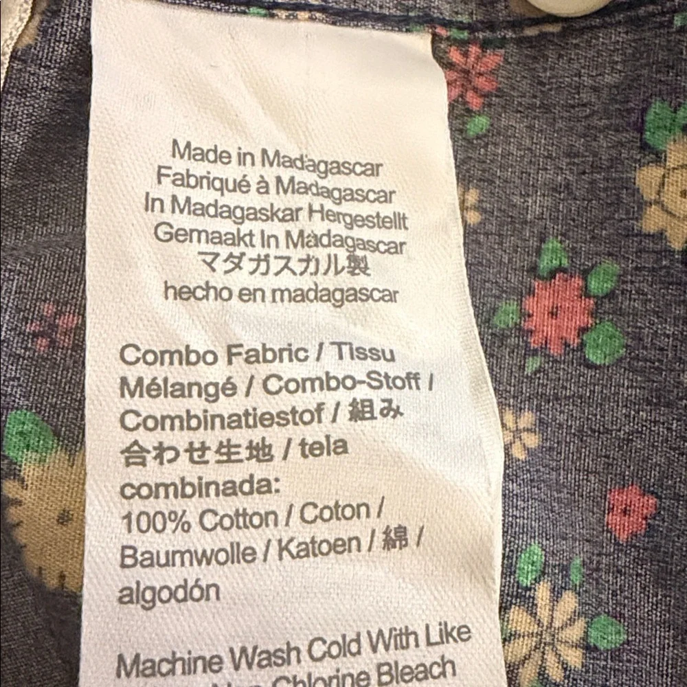 J.Crew Men Floral Slim Secret Wash Cotton Poplin Shirt Size Small